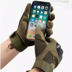 Tactical Gloves For Men, Full Finger Cycling Soft Shell Armor Gloves, Four-Season Combat Anti-Abrasion Long Finger Gloves