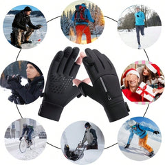 1 Pair Of Winter Windproof And Waterproof Touch Screen Warm Gloves, Suitable For Outdoor Cycling, Fishing, Running, Skiing, Christmas Gifts