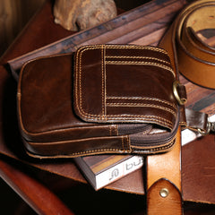 Men's Retro Classic Leather Messenger Shoulder Bag Business Waist Bag Phone Bag