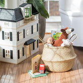 Woven Seagrass Basket With Handles For Plant Pot Belly Basket Storage Basket Wicker Baskets