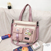 Large Capacity Student Handbag Zipper Nylon Messenger Bag