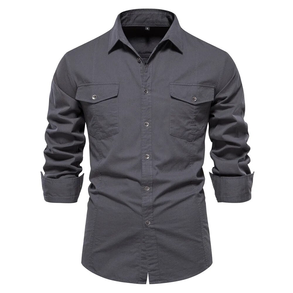 Men's Quality 100% Cotton Casual Versatile Slim Fit Shirts