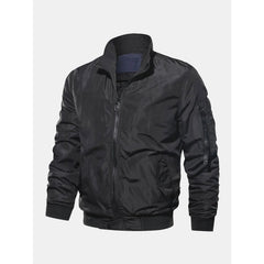 Thicken Quilted Lined Funnel Neck Bomber Jacket