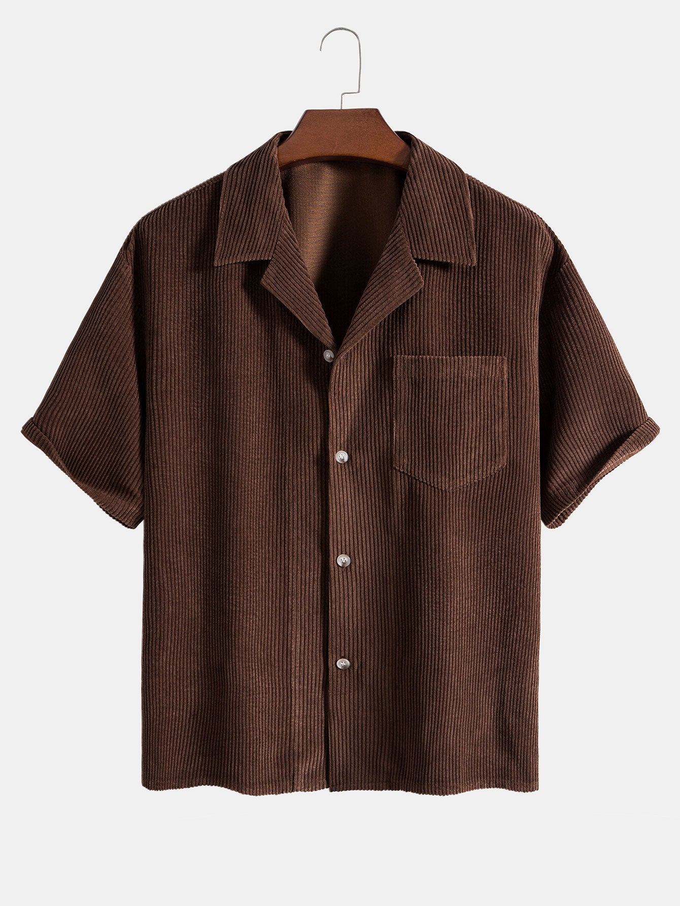 Short Sleeve Corduroy Boxy Shirt