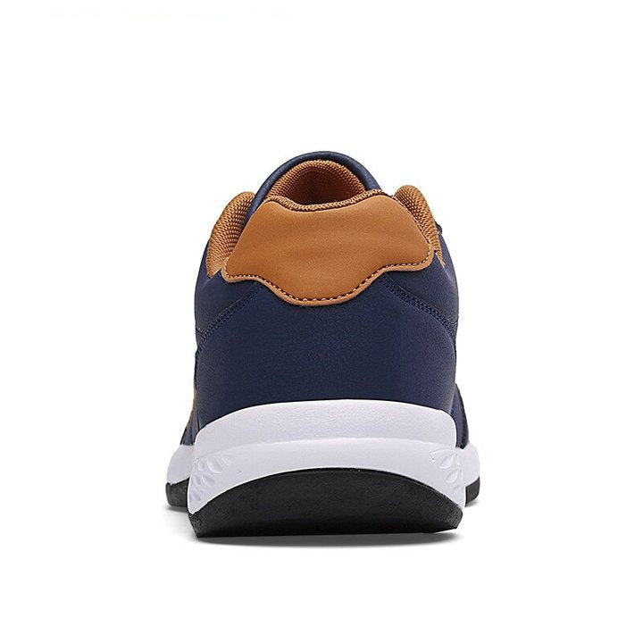 Men's Casual Breathable Lace-up Leather Sneakers Shoes