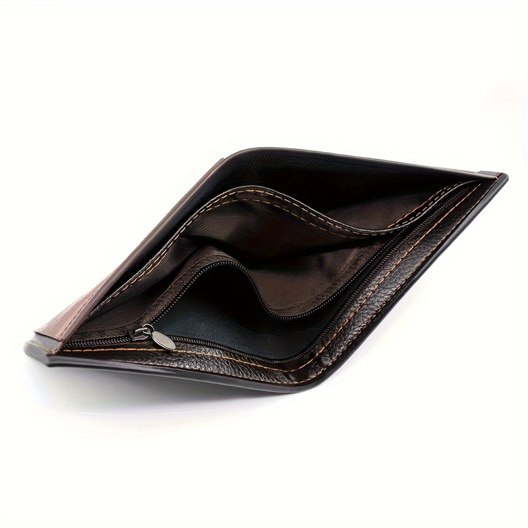 Men's Wallet Short, Large Capacity Coins, Loose Change, Multiple Card Slots, ID Bag, Men's Wallet