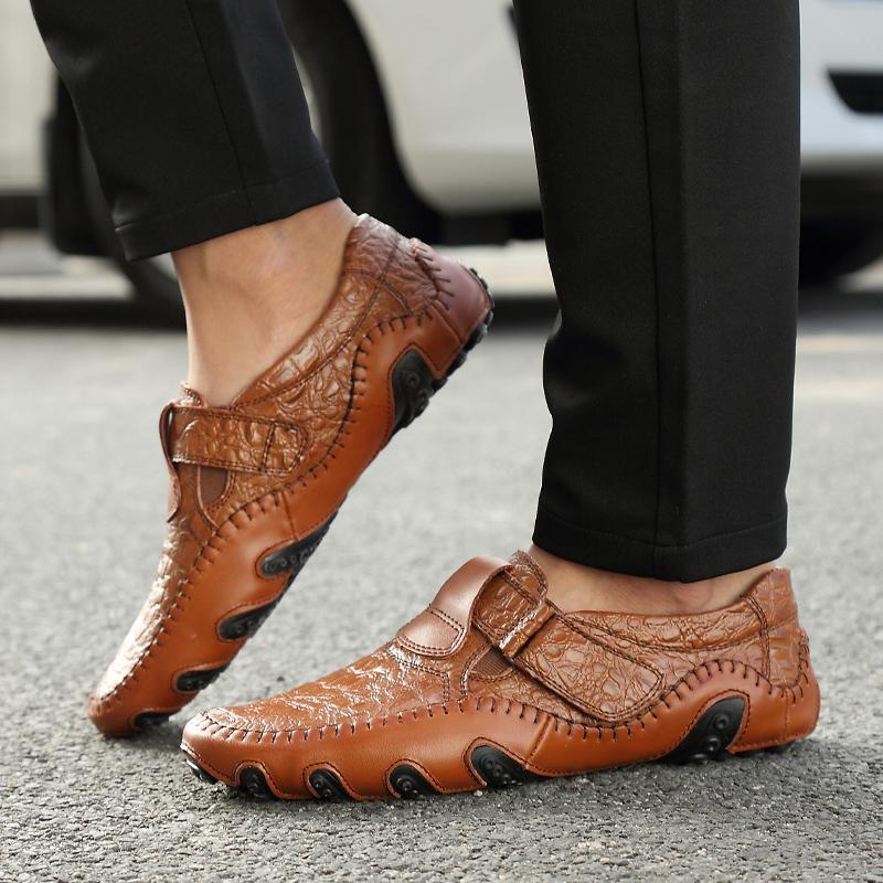 Aliders Peas Shoes Men's Leather Four Seasons Casual Shoes Octopus British Handmade Shoes