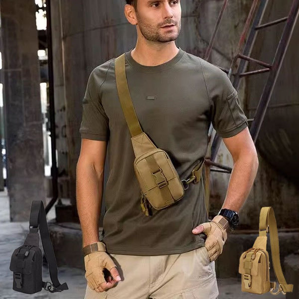Nylon Wear-resistant Waterproof Shoulder Bag Outdoor Sports Small Messenger Bag Portable Mobile Phone Bag Shoulder Satchel Chest Bag For Men