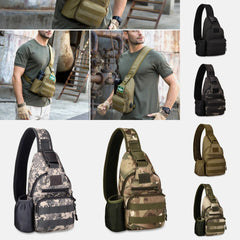 Men's Camouflage Chest Bags Single Cycling Shoulder Leisure Bag with USB Charging