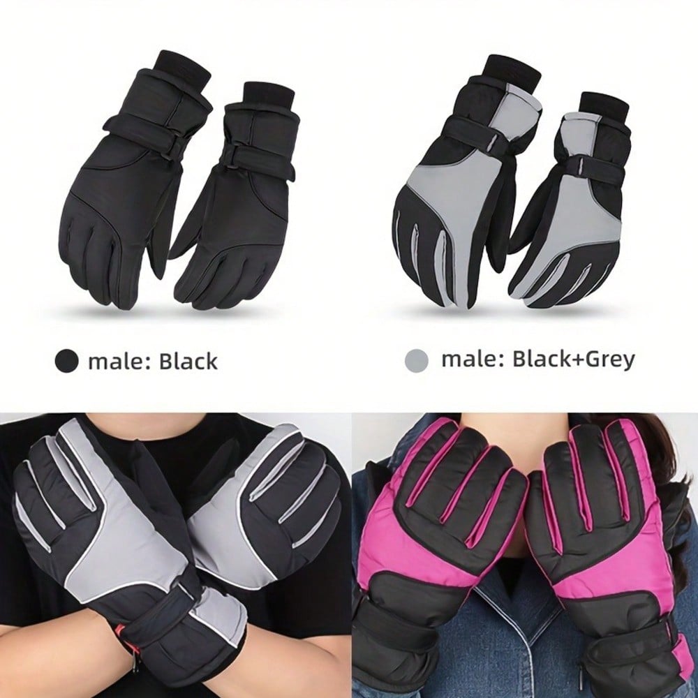 Waterproof Warm Ski Gloves, Suitable For Winter Cycling, Skiing, E-Bike Riding, Thick Outdoor Gloves, Winter Gloves