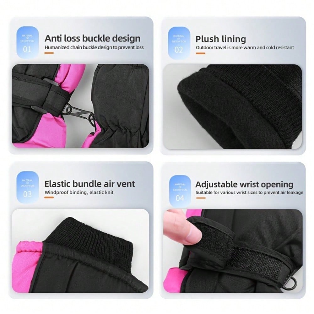Waterproof Warm Ski Gloves, Suitable For Winter Cycling, Skiing, E-Bike Riding, Thick Outdoor Gloves, Winter Gloves