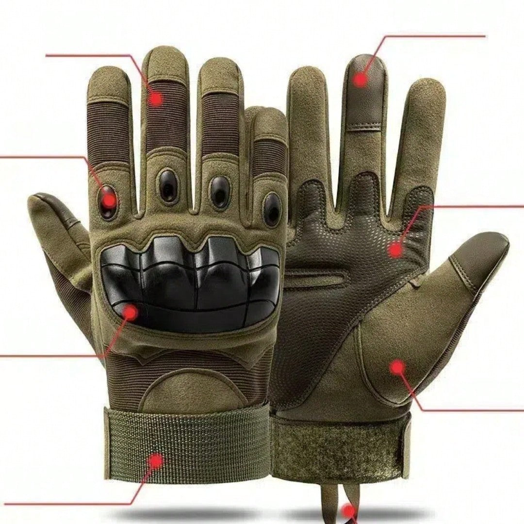 Tactical Gloves For Men, Full Finger Cycling Soft Shell Armor Gloves, Four-Season Combat Anti-Abrasion Long Finger Gloves