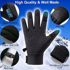1 Pair Of Winter Windproof And Waterproof Touch Screen Warm Gloves, Suitable For Outdoor Cycling, Fishing, Running, Skiing, Christmas Gifts