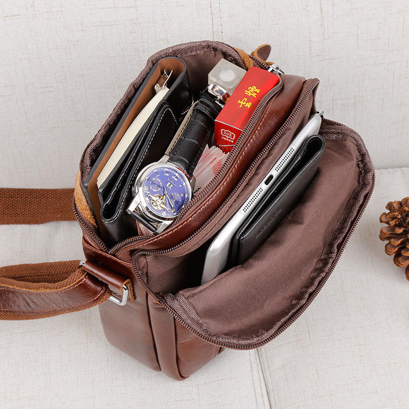 Genuine Leather Shoulder Bag Messenger Crossbody Briefcase Sling Bag