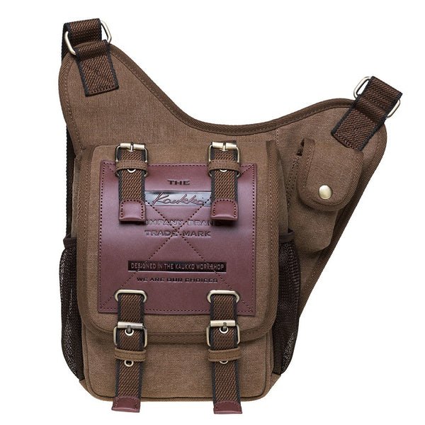 Canvas Retro Messenger Tactical Shoulder Bag Waist Outdoor Casual Leather Chest Bag