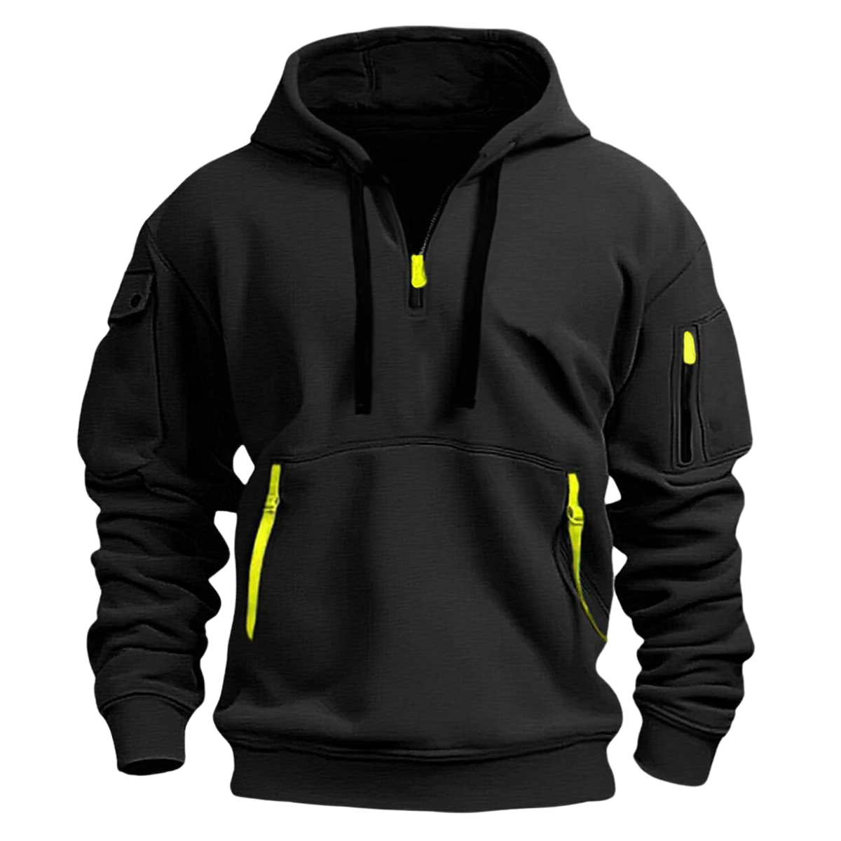 S-5XL Men's Sweatshirt Hoodie Zipper Multi-pocket Pullover Men's Sports Casual Jacket