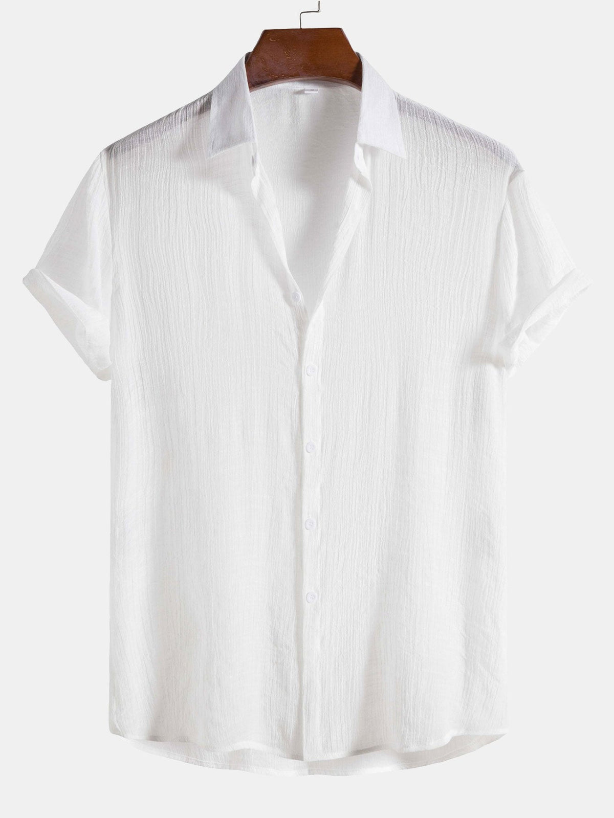 Light Wrinkled Fabric Button Up Shirt