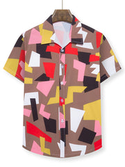 Geometry Print Button Up Shirt