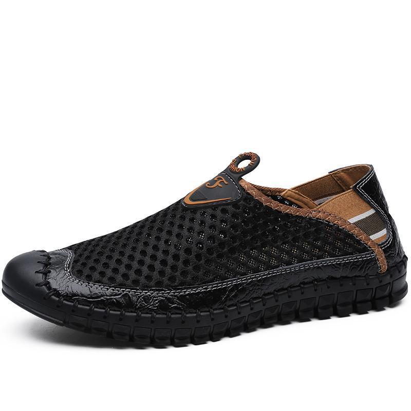 Large Size Men Hand Stitching Mesh Water Shoes Outdoor Slip Resistant Sneakers