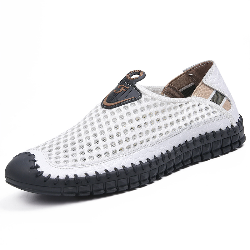 Large Size Men Hand Stitching Mesh Water Shoes Outdoor Slip Resistant Sneakers