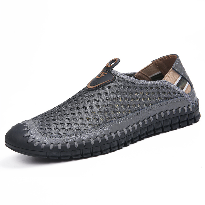 Large Size Men Hand Stitching Mesh Water Shoes Outdoor Slip Resistant Sneakers