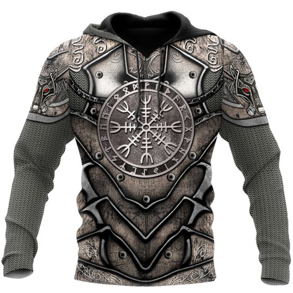 Men Retro Hoodies 3D Printed Sweatshirt Unisex Vintage Long Sleeves