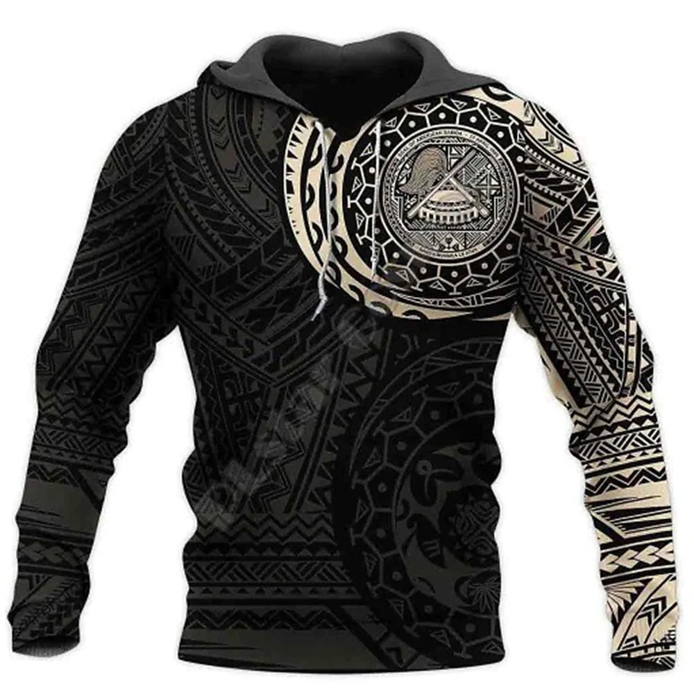 Men Retro Hoodies 3D Printed Sweatshirt Unisex Vintage Long Sleeves