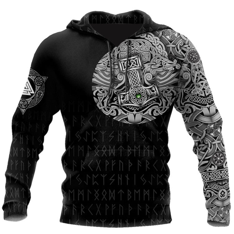 Men Retro Hoodies 3D Printed Sweatshirt Unisex Vintage Long Sleeves