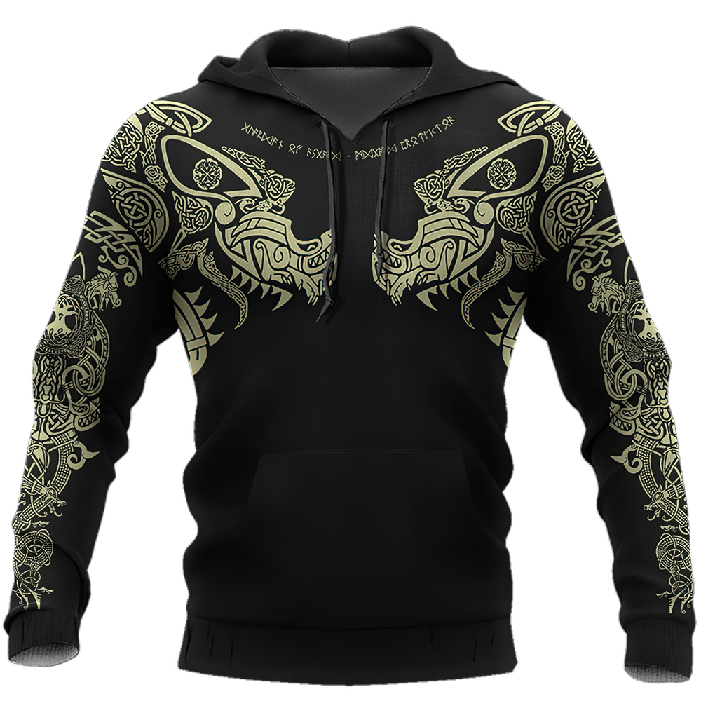 Men Retro Hoodies 3D Printed Sweatshirt Unisex Vintage Long Sleeves