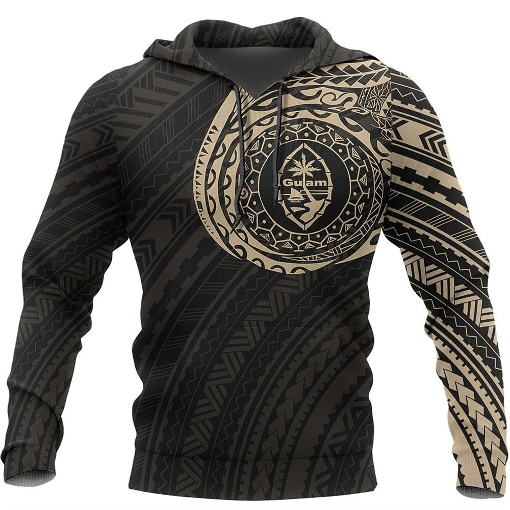 Men Retro Hoodies 3D Printed Sweatshirt Unisex Vintage Long Sleeves