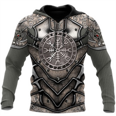 Men Retro Hoodies 3D Printed Sweatshirt Unisex Vintage Long Sleeves