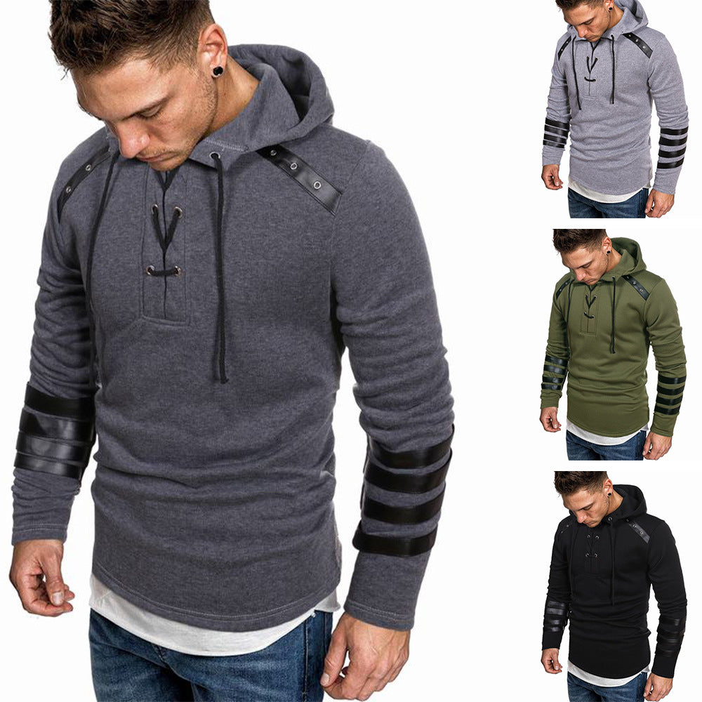 Men's Hooded Casual Sweatshirt Coat Stitching Hoodies