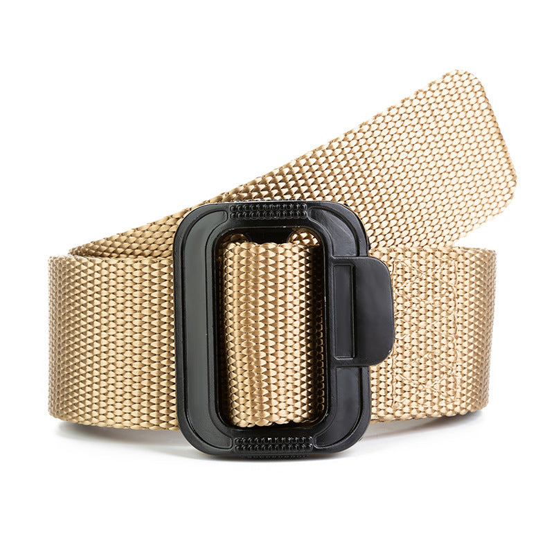 Men's Woven Nylon Smooth Buckle Belt Outdoor Tactical Training Belts