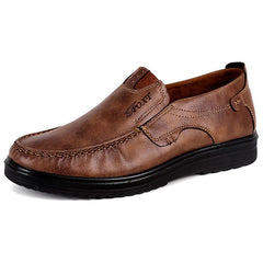 Men's Retro Color Leather Large Size Soft Sole Casual Shoes