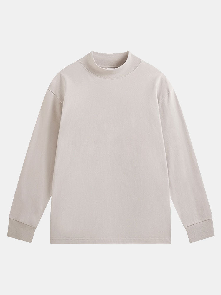 Basic Long Sleeve Mock Neck T-Shirt