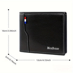 Men's Wallet Short, Large Capacity Coins, Loose Change, Multiple Card Slots, ID Bag, Men's Wallet