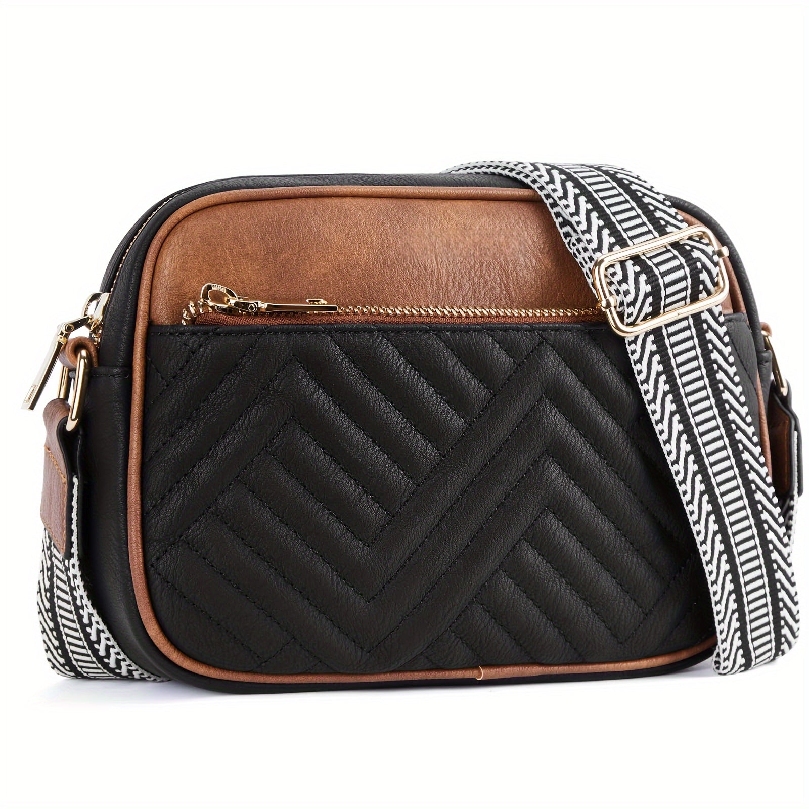 Mini Quilted Crossbody Bags For Women /Men Small Shoulder Handbags With Wide Strap