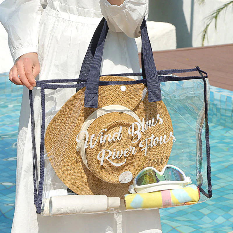 Transparent Portable Tote Bag Vacation Travel Beach Bag Waterproof Permeable Swimming Bag