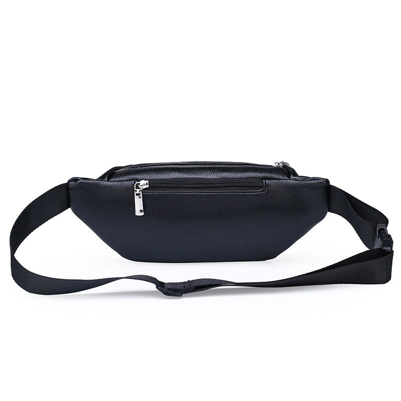 Men's Luxury Genuine Leather Retro Large Capacity Messenger Waist Bag Business Waist Bag