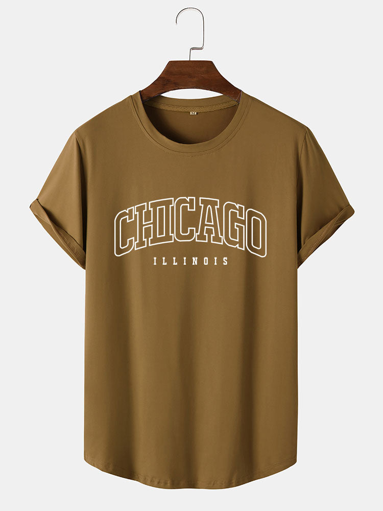 Chicago Print Arc Hem T-Shirt