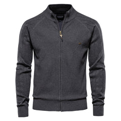 Men's Casual Quality Cotton Zipper Cardigan Knitted Jacket