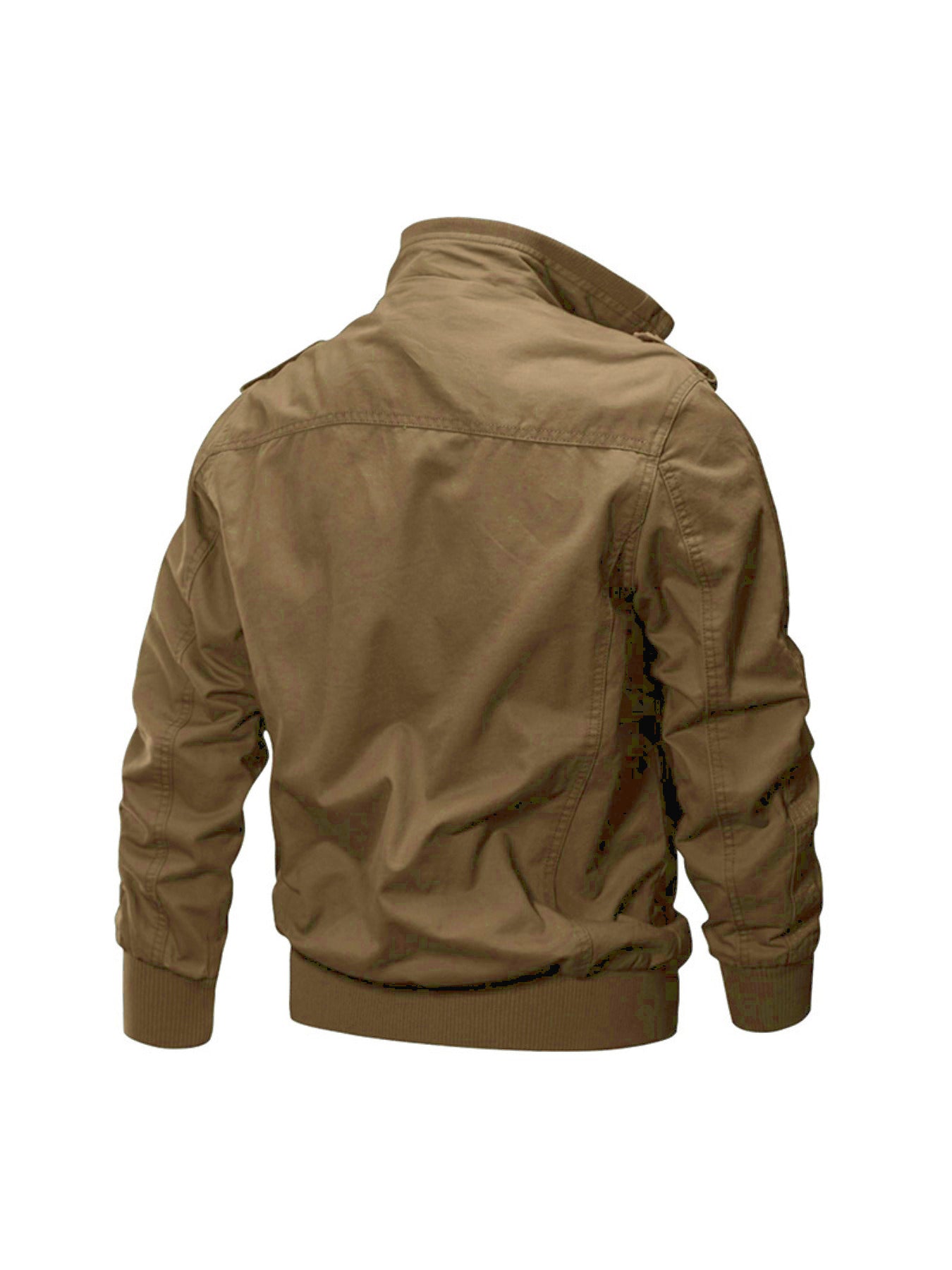 Men's Stylish Solid Jacket With Pockets Comfy Breathable Lapel Zip Up Long Sleeve Coat