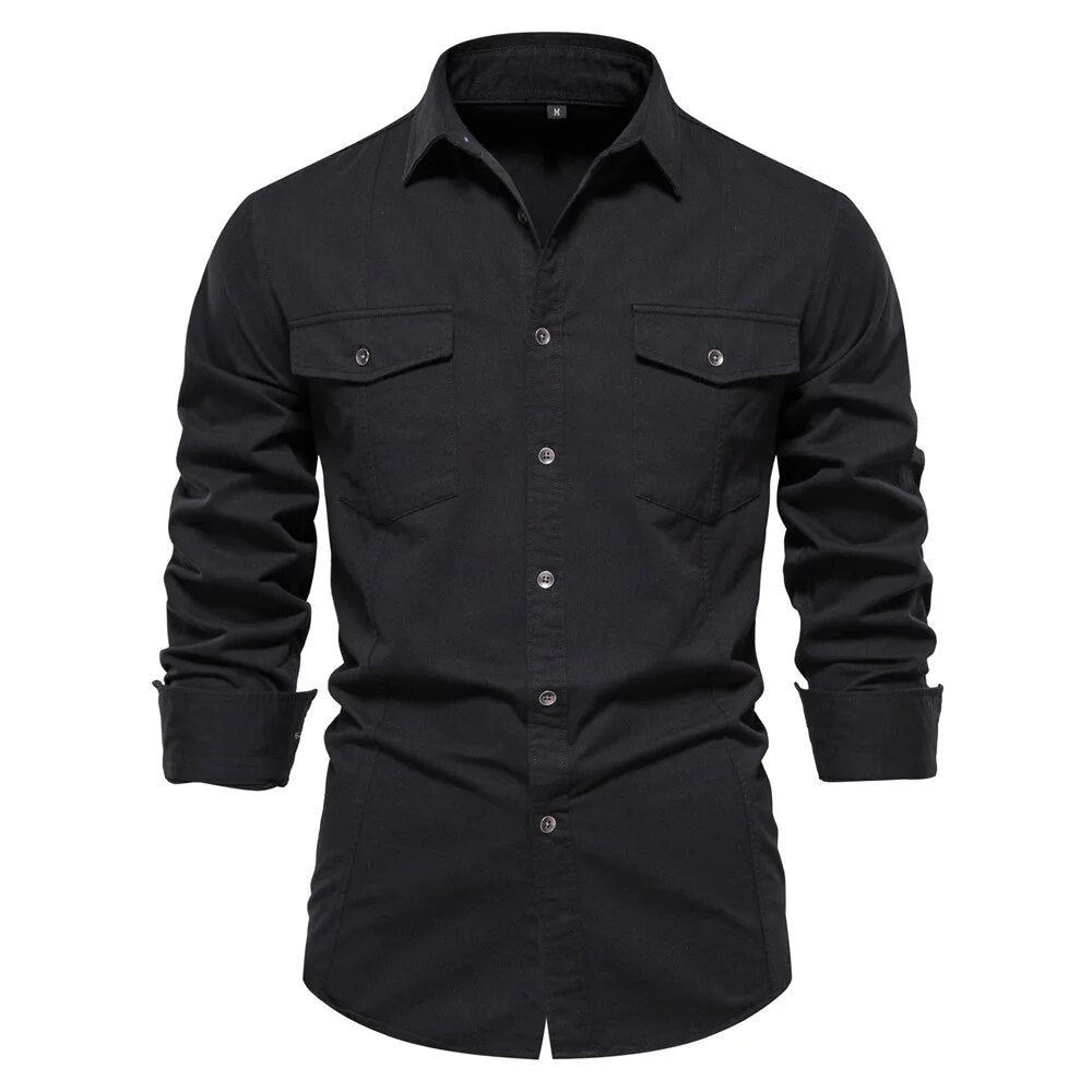 Men's Quality 100% Cotton Casual Versatile Slim Fit Shirts