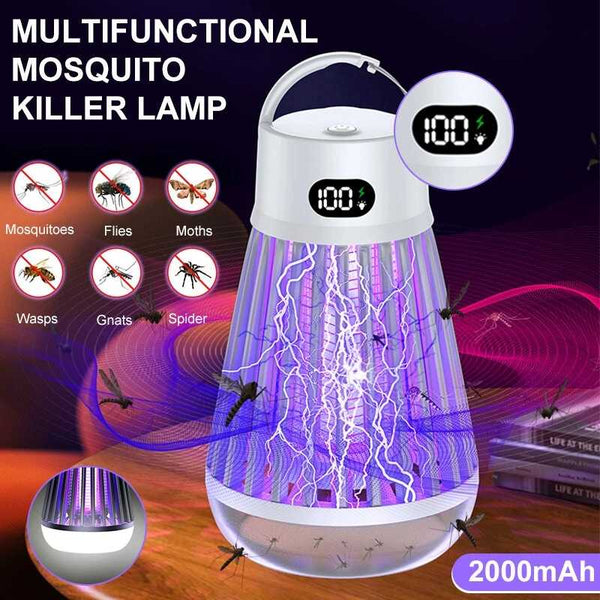Cordless LED Digital Display Electric Mosquito Bug Zapper Mosquito Killing Lamp Fly Trap Camp Lamp