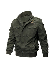 Men's Stylish Solid Jacket With Pockets Comfy Breathable Lapel Zip Up Long Sleeve Coat