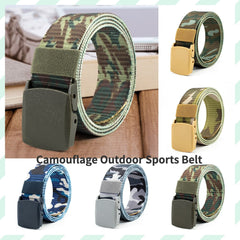 Quick-drying Smooth Button Camouflage Metal Belt Outdoor Sports Breathable Training Belts