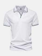 Man V Neck Polo Shirt