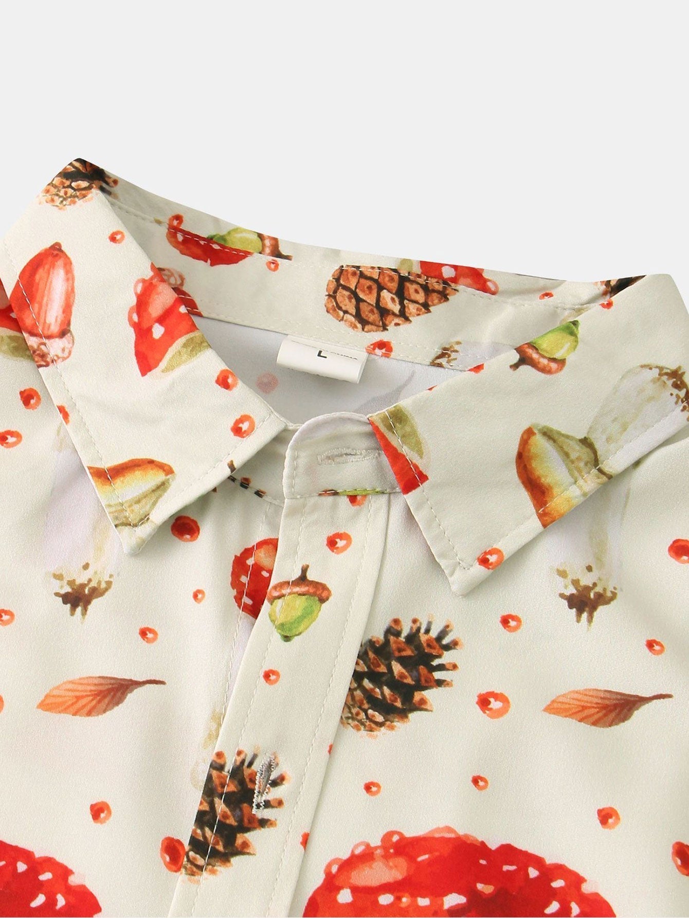 Mushroom Pine Nuts Print Shirt