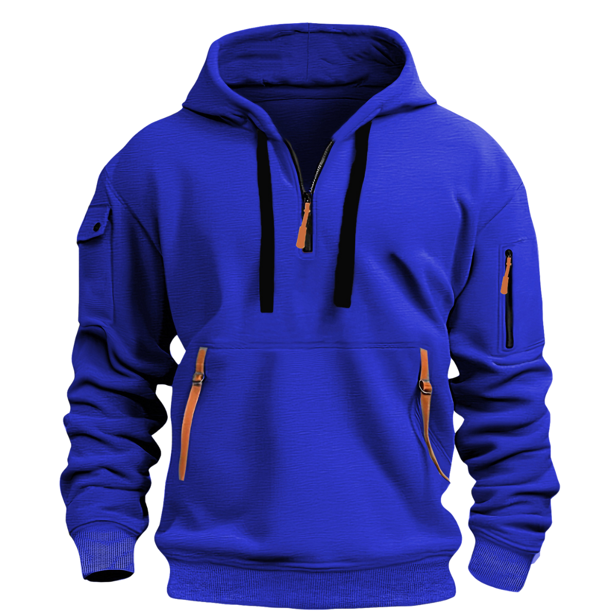 S-5XL Men's Sweatshirt Hoodie Zipper Multi-pocket Pullover Men's Sports Casual Jacket