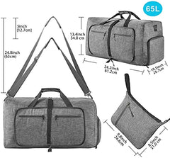 Men's Foldable Travel Duffle Bag with Shoe Compartment Waterproof Ripstop Travel Duffle Bag